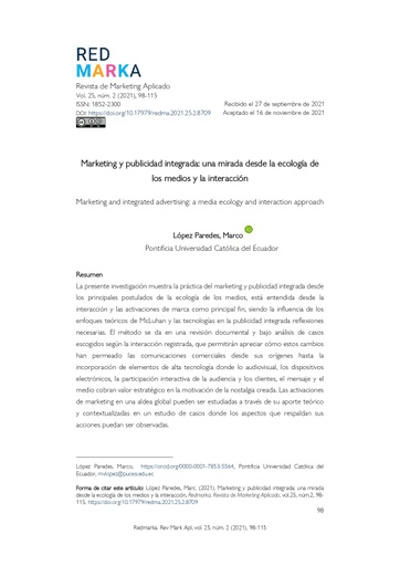 Marketing y publicidad integrada: una mirada desde la ecología de los medios y la interacción
