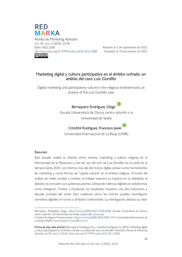 Marketing digital y cultura participativa en el ámbito cofrade: un análisis del caso Luis Gordillo
