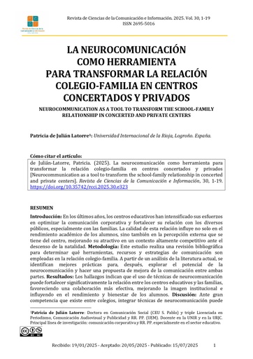 La neurocomunicación como herramienta para transformar la relación colegio-familia en centros concertados y privados