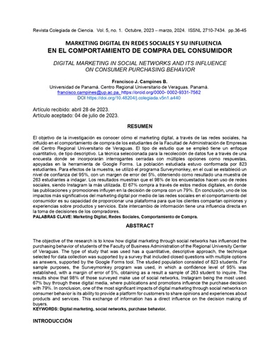 Marketing Digital En Redes Sociales Y Su Influencia En El Comportamiento De Compra Del Consumidor