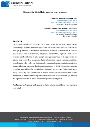 Negociación digital Internacional y sus procesos