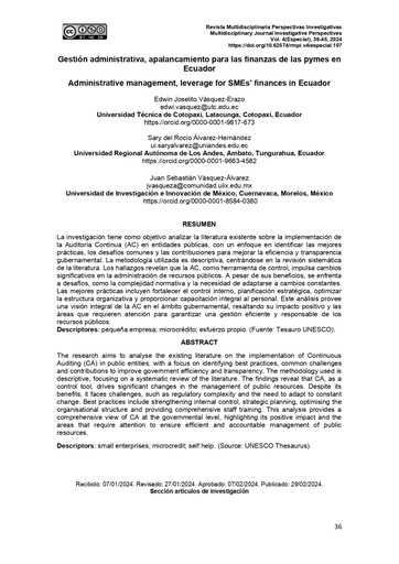 Gestión administrativa, apalancamiento para las finanzas de las PYMES en Ecuador