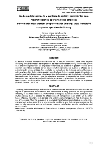Medición del desempeño y auditoría de gestión: herramientas para mejorar eficiencia operativa de las empresas