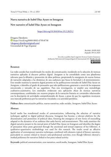 Nuevas narrativas de Isabel Díaz Ayuso en Instagram