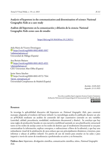 Análisis del hipertexto en la comunicación y difusión de la ciencia: National Geographic Kids como caso de estudio