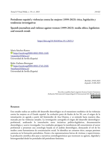 Periodismo español y violencias contra las mujeres (1999-2023): ética, legislación y tendencias investigativas