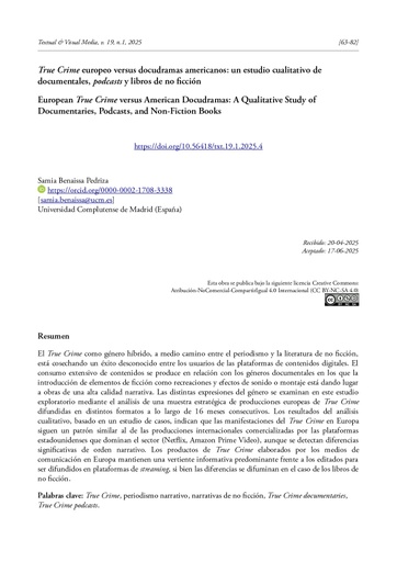 True Crime europeo versus docudramas americanos: un estudio cualitativo de documentales, podcasts y libros de no ficción