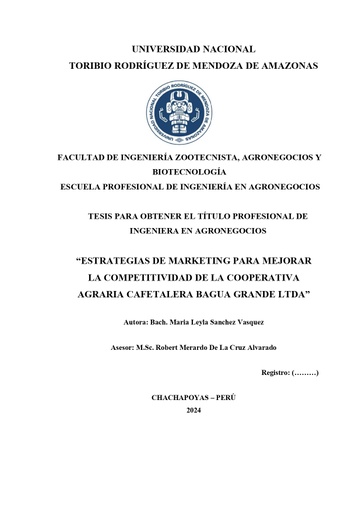 Estrategias de marketing para mejorar la competitividad de la cooperativa agraria cafetalera Bagua Grande LTDA