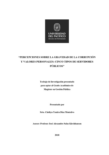 Percepciones sobre la gravedad de la corrupción y valores personales: cinco tipos de servidores públicos