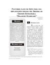 Factores clave de éxito para una implantación exitosa del Sistema de Gestión Estratégica "Balanced Scorecard"