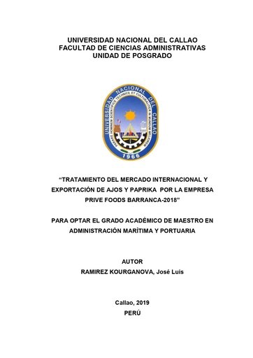 Tratamiento del mercado internacional y exportación de ajos y paprika por la empresa prive Foods Barranca-2018