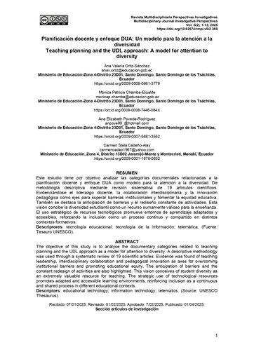 Revista Multidisciplinaria Perspectivas Investigativas Vol. 5 Núm. 2