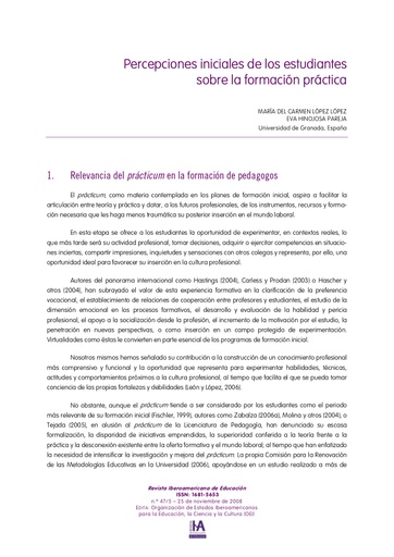 Revista Iberoamericana de Educación (RIE) Vol. 47 Núm. 5 (2008): Número especial