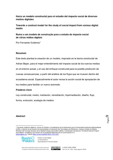 Razon y Palabra Vol. 23 Núm. 105 (2019): Temas Varia de Comunicación