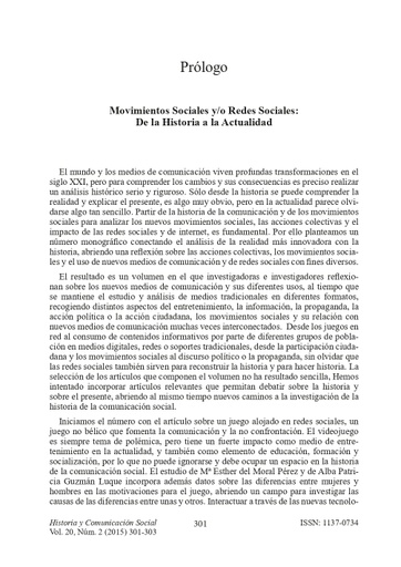 Historia y Comunicación Social Vol. 20 Núm. 2 (2015)