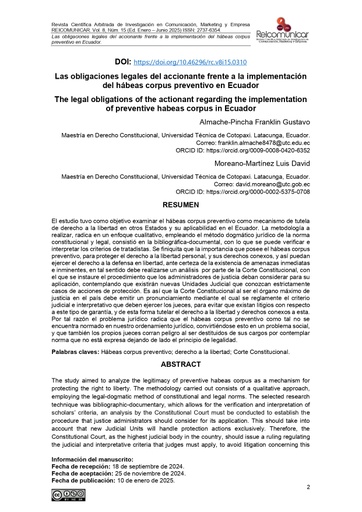 Revista Científica Arbitrada de Investigación en Comunicación, Marketing y Empresa Vol. 8 Núm. 15