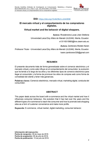 Revista Científica Arbitrada de Investigación en Comunicación, Marketing y Empresa Vol. 2 Núm. 4