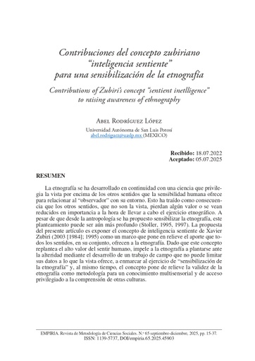 Revista de Investigación de Ciencias Sociales Núm. 65