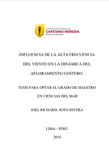 Influencia de la alta frecuencia del viento en la dinámica del afloramiento costero