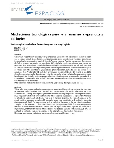 Revista Espacios Vol. 45 (Nº 05)