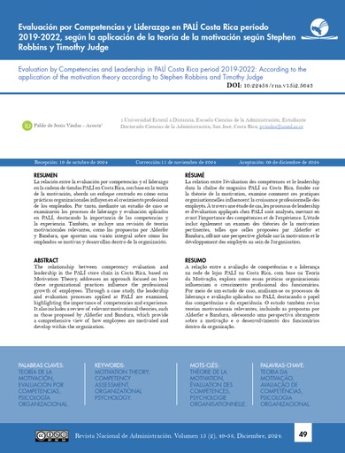 Revista Nacional de Administración Vol. 15 Núm. 2