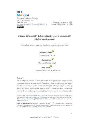 Revista de Marketing Aplicado Vol. 26 Núm. 2: Las relaciones públicas: una visión de la praxis y la teoría
