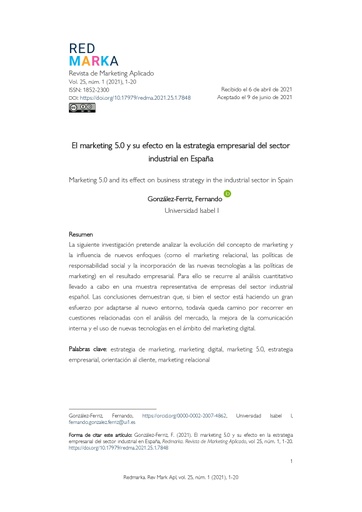 Revista de Marketing Aplicado Vol. 25 Núm. 1: Marketing y Capitalismo: nuevas formas de consumo en el siglo XXI