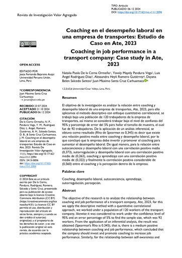 Revista de Investigación Valor Agregado Vol. 11 Núm. 1