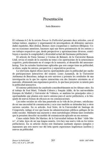 Revista Internacional de Investigaciones Publicitarias Vol. 6 Núm. 2
