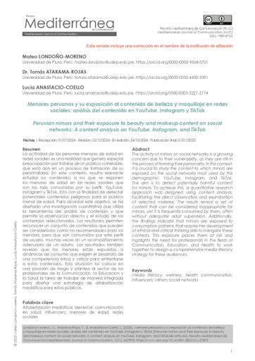 Menores peruanos y su exposición al contenido de belleza y maquillaje en redes sociales: análisis del contenido en YouTube, Instagram y TikTok