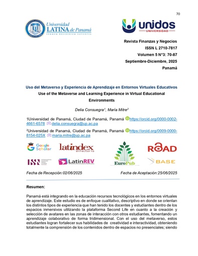Uso del Metaverso y Experiencia de Aprendizaje en Entornos Virtuales Educativos