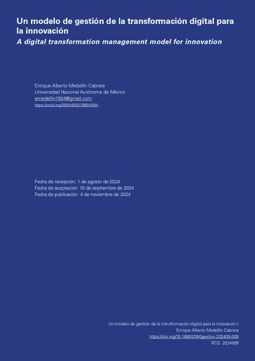 Un modelo de gestión de la transformación digital para la innovación
