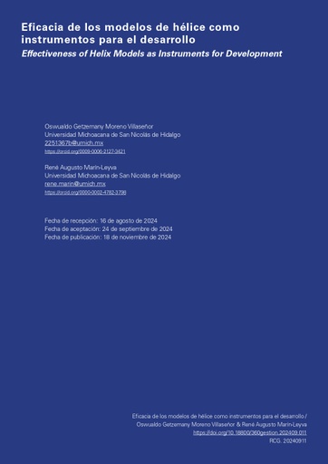Eficacia de los modelos de hélice como instrumentos para el desarrollo