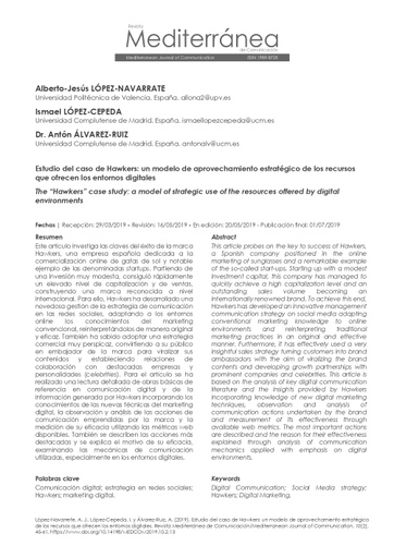 Estudio del caso de Hawkers: un modelo de aprovechamiento estratégico de los recursos que ofrecen los entornos digitales