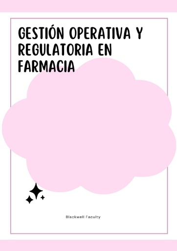GESTIÓN OPERATIVA Y REGULATORIA EN FARMACIA