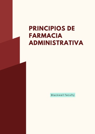 PRINCIPIOS DE FARMACIA ADMINISTRATIVA