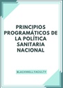 PRINCIPIOS PROGRAMÁTICOS DE LA POLÍTICA SANITARIA NACIONAL