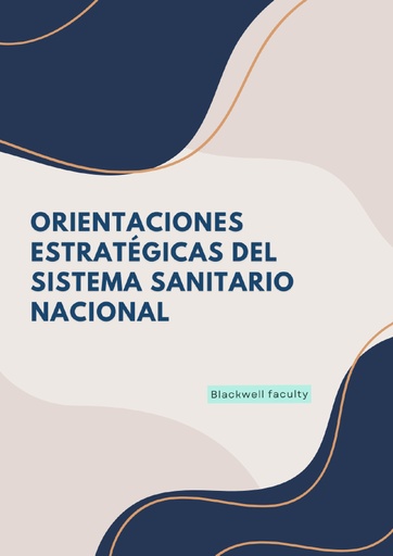 ORIENTACIONES ESTRATÉGICAS DEL SISTEMA SANITARIO NACIONAL