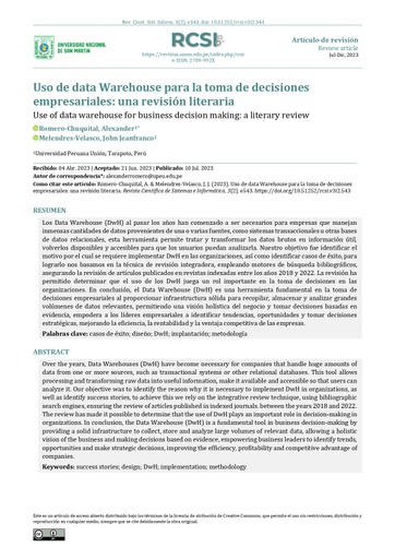 Use of data warehouse for business decision making: a literary review