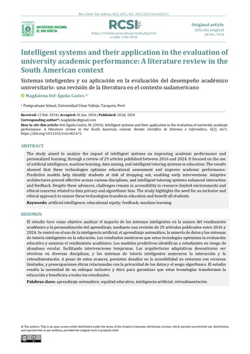 Intelligent systems and their application in the evaluation of university academic performance: A literature review in the South American context