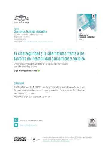 La ciberseguridad y la ciberdefensa frente a los factores de inestabilidad económicos y sociales