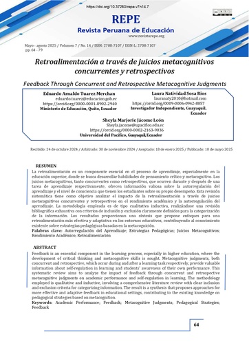 Retroalimentación a través de juicios metacognitivos concurrentes y retrospectivos
