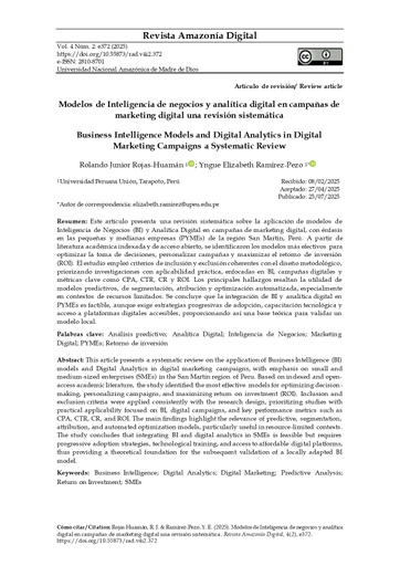 Modelos de Inteligencia de negocios y analítica digital en campañas de marketing digital una revisión sistemática