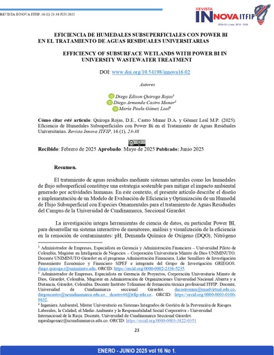 Eficiencia de humedales subsuperficiales con power bi en el tratamiento de aguas residuales universitarias