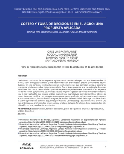 Costeo y toma de decisiones en el agro: una propuesta aplicada
