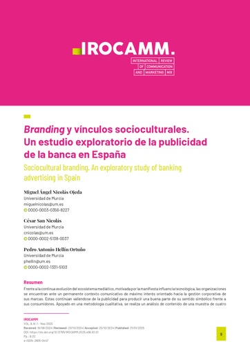 Branding y vínculos socioculturales. Un estudio exploratorio de la publicidad de la banca en España.
