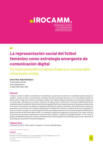 La representación social del fútbol femenino como estrategia emergente de comunicación digital
