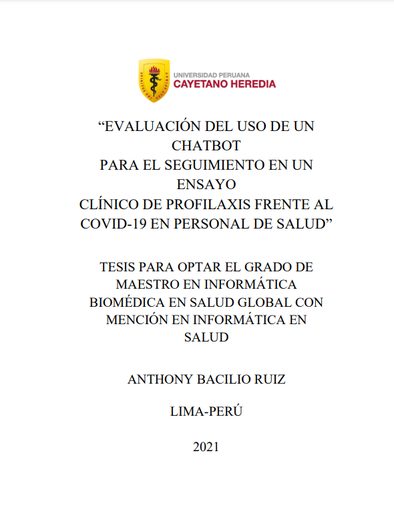 Evaluación del uso de un Chatbot para el seguimiento en un ensayo clínico de profilaxis frente al COVID-19 en personal de salud