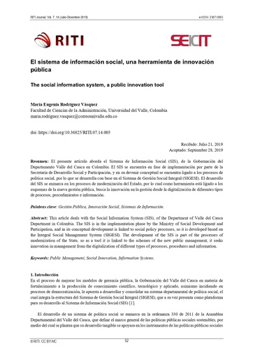 El sistema de información social, una herramienta de innovación pública