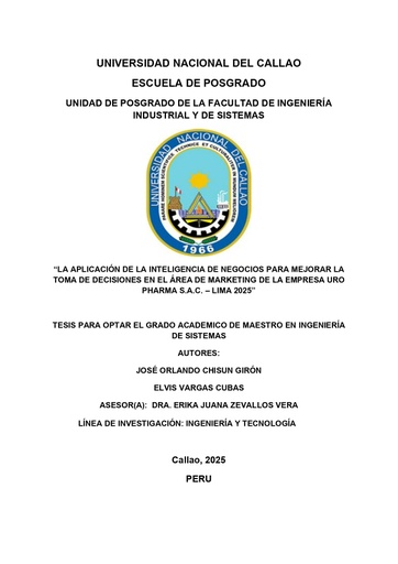 La aplicación de la inteligencia de negocios para mejorar la toma de decisiones en el área de marketing de la empresa Uro Pharma S.A.C. – Lima 2025